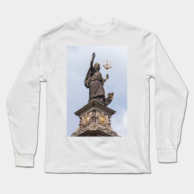 Fountain; Hansa fountain; Hansaplatz; St. George; Hamburg; Germany; Europe Long Sleeve T-Shirt by Kruegerfoto